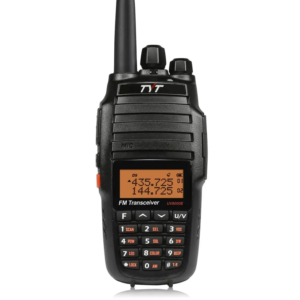 TYT UV8000E ручной двухдиапазонный приемопередатчик 10 Вт кросс-полосный повторитель черный Tri power 3600mA трансивер Радио рация кабель