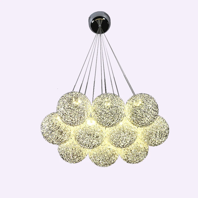 

New Modern DIA 12CM Round Aluminum Wire BALL Pendant Light Fixture for Living room Home Lighting Hotel Restaurant Pendant Lamp
