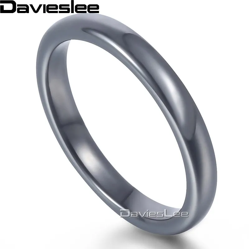 

Davieslee Mens Ring Black Polished Tungsten Carbide Wedding Engagement Wedding Band Ring for Men Jewelry Wholesale 3mm LTR21