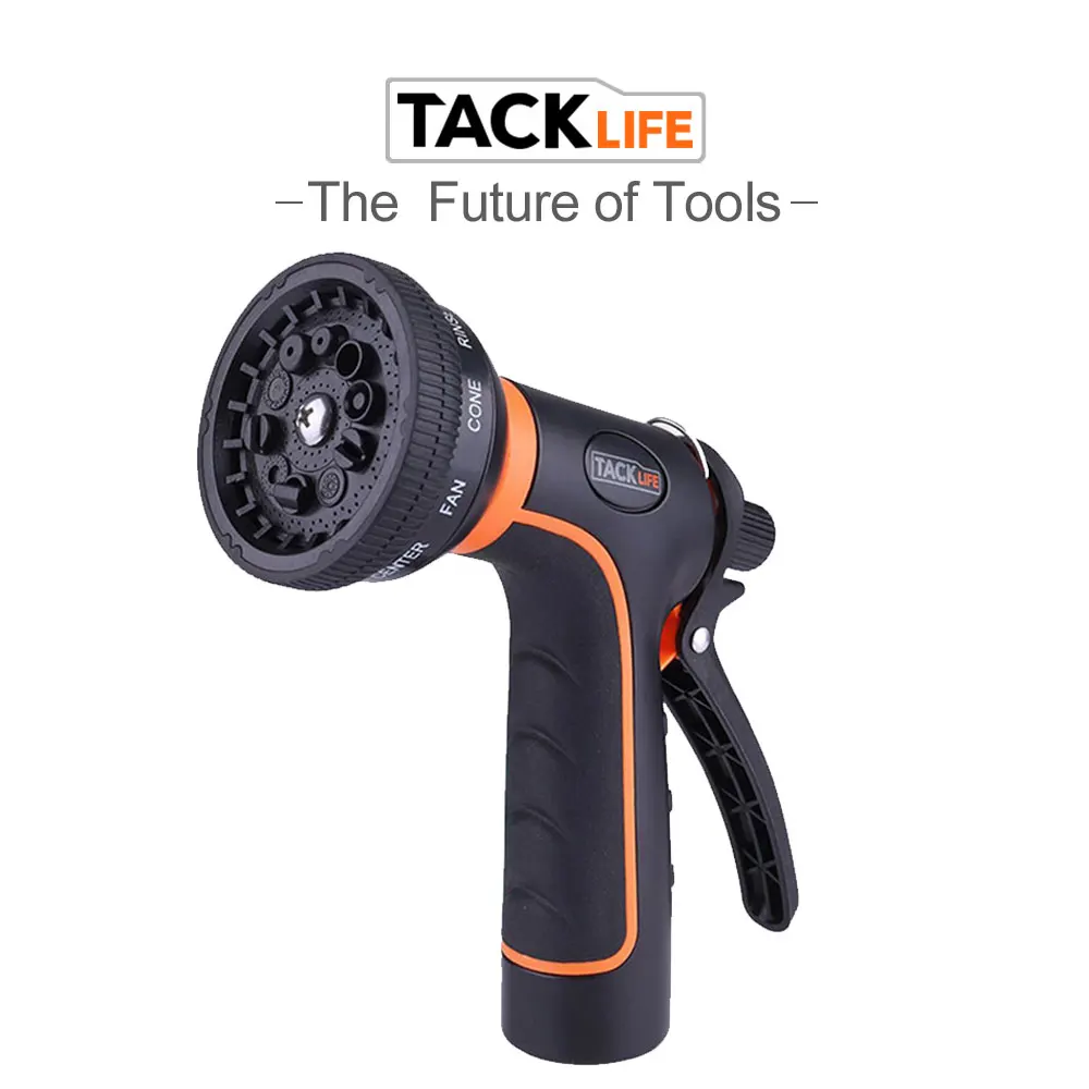 TACKLIFE GHN1A садовый водяной пистолет, садовый шланг, насадка, 10 шаблонов, насадка для воды, режим высокого давления для мытья автомобиля