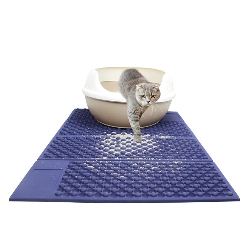 

High Quality Eco-friendly EVA Pet Cats Litter Mats Double Colors Folding Moistureproof Dog Kitten Pads Durable Versatile Pet Mat