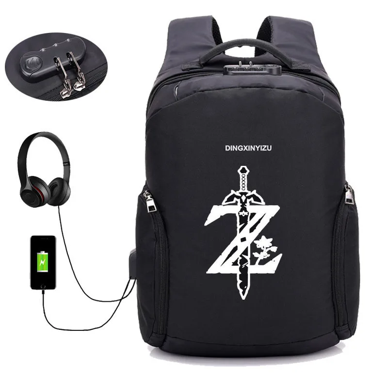 

Game Breath of the wild Breath of the Wild backpack Anti-theft USB Charging Backpack Book Bags School Backpack Rucksack