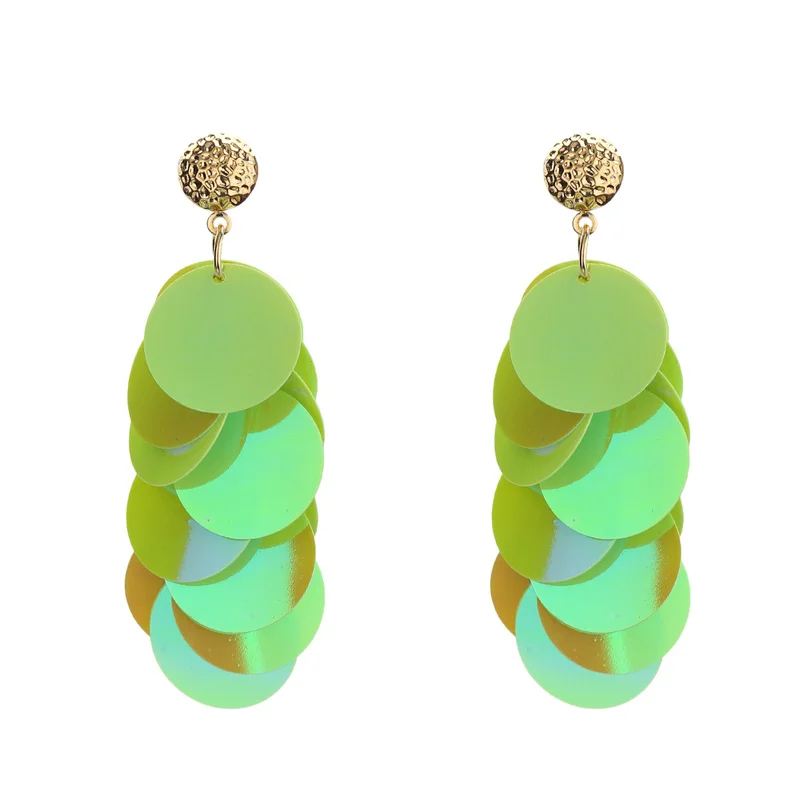 Coolshine bijoux фантазии в манере 2018 круглый Многослойные блестки кисточкой серьги