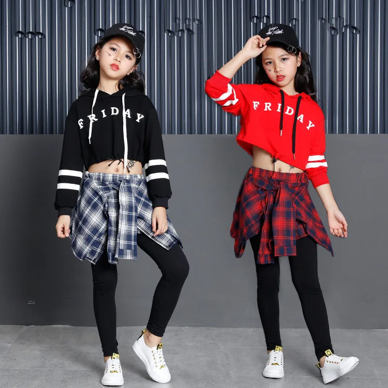 

Fashion Children Jazz Dance Clothes For Girls Modern Loose Stage Performance Outfit Hip Hop Dancing Street Clothing DWY279