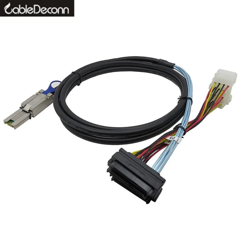 SAS SATA USB-кабель с вилкой Mini 4x мини SAS26P SFF-8088 до 4 волокнно-Оптической 8482 SAS29P Мощность