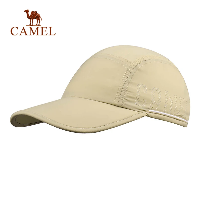 CAMEL Unisex Nylon Outdoor Visor Hat Quick Drying Ultralight Breathable Comfortable Adjustable Hiking Camping Fishing Cap - Цвет: Khaki