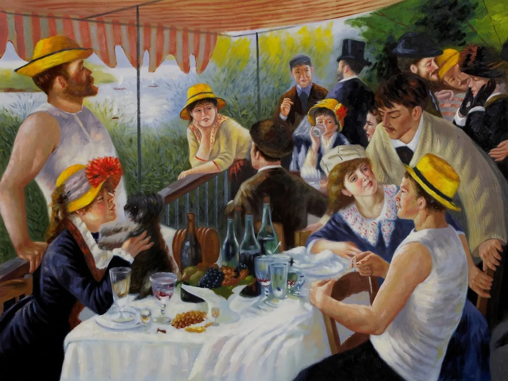 

High quality Oil painting Canvas Reproductions Luncheon of the Boating Party By Pierre Auguste Renoir hand painted