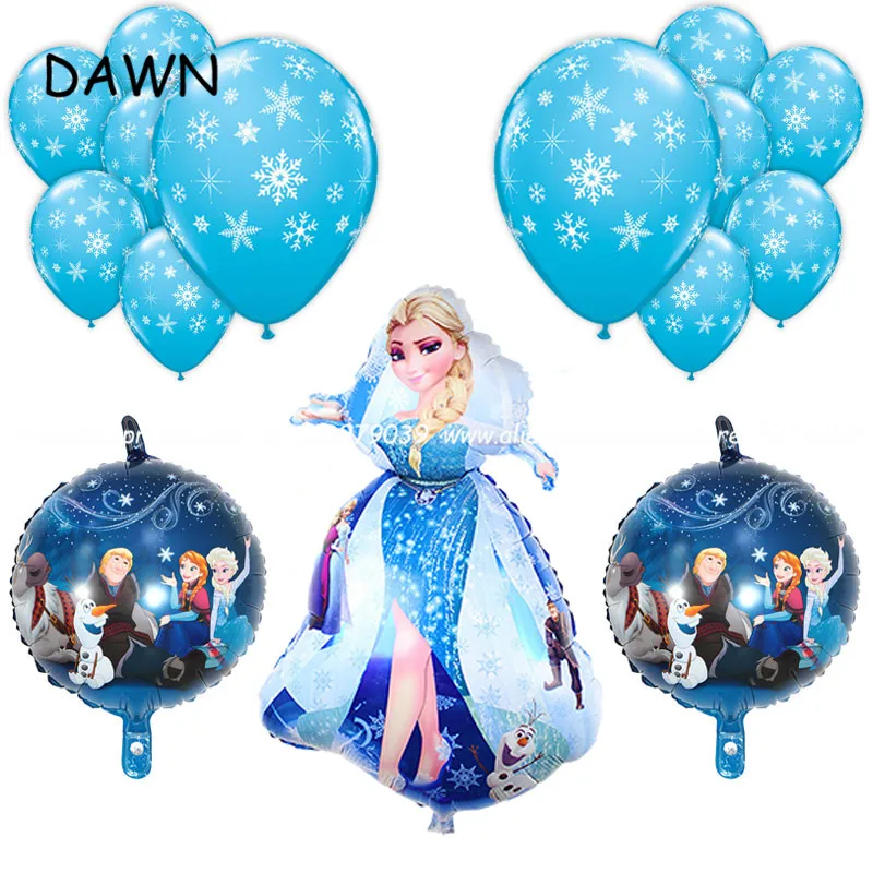 

15pcs/lot 90CM Princess Elsa Foil Helium Balloons 12inch Snowflake Latex Balloon Kids Birthday Christmas Decor Party Supplies