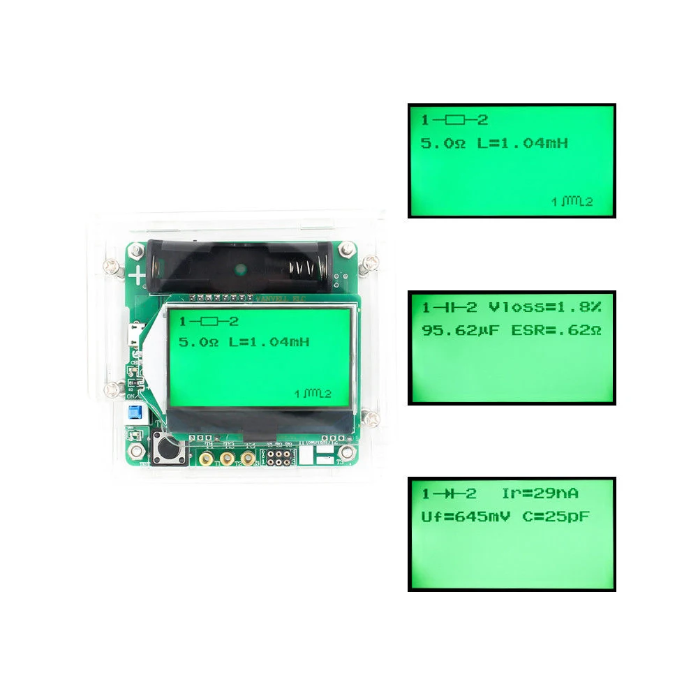 Новинка 3,7 в индуктор конденсатор ESR метр DIY MG328 транзисторный тестер+ акриловый корпус