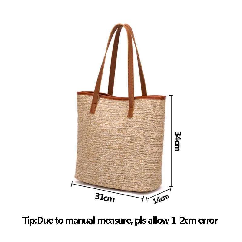 New Summer Women Fashion Handbag INS Popular Female Holiday Straw Bags Lady Knit Shoulder Bag Travel Shopping Tote Bolsa SS3230 (11)