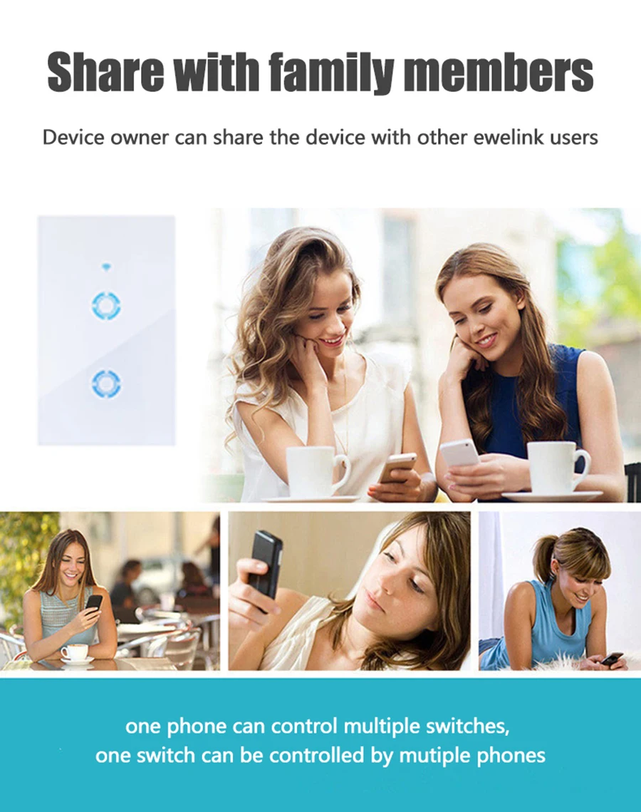 EJLINK AUUS Wifi Switch Ewelink App Remote Control Light Switch Voice Control Work with Alexa, Google Home Smart Switch EW-US01 (4)