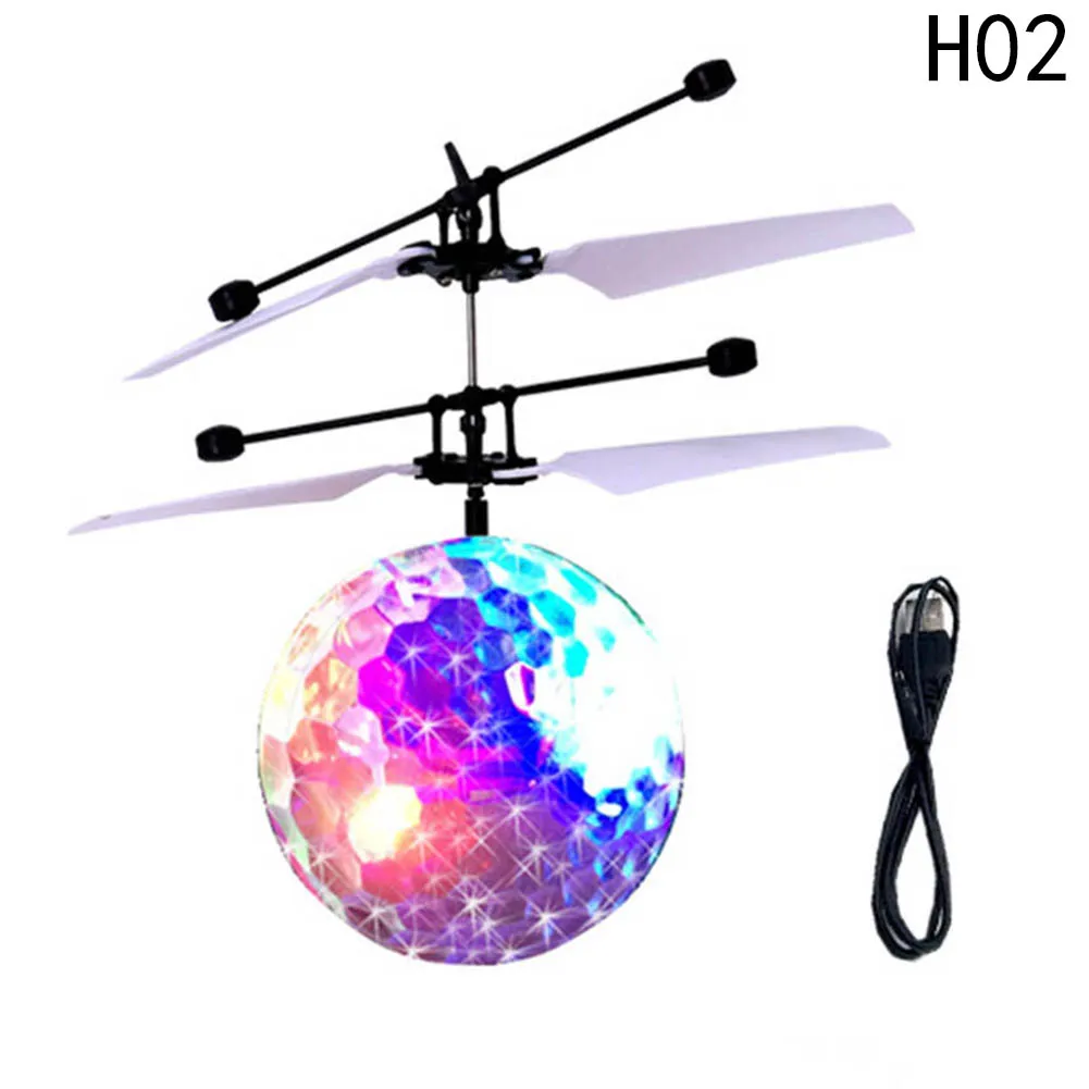 Children Mini Helicopter Toy Drones Flash Induction Luminous Ball Aircraft Lighting Sensing Hand Remote Control Toy