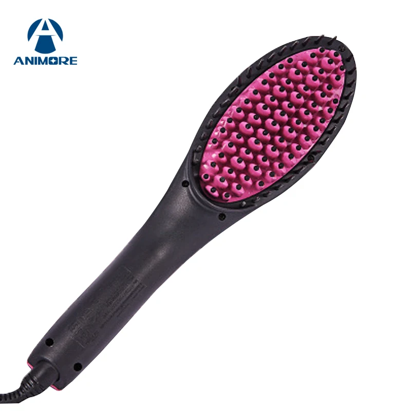 ANIMORE Electric Hair Straightener Brush Ceramic Straightening Flat Iron Comb Digital Control Heating Brushes High Quality SI-06