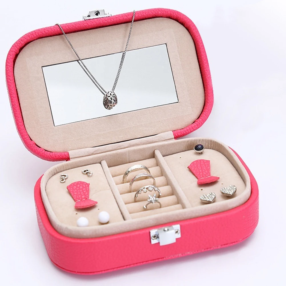 Portable Jewelry Display Ring Earring Storage Organizer Travel Case