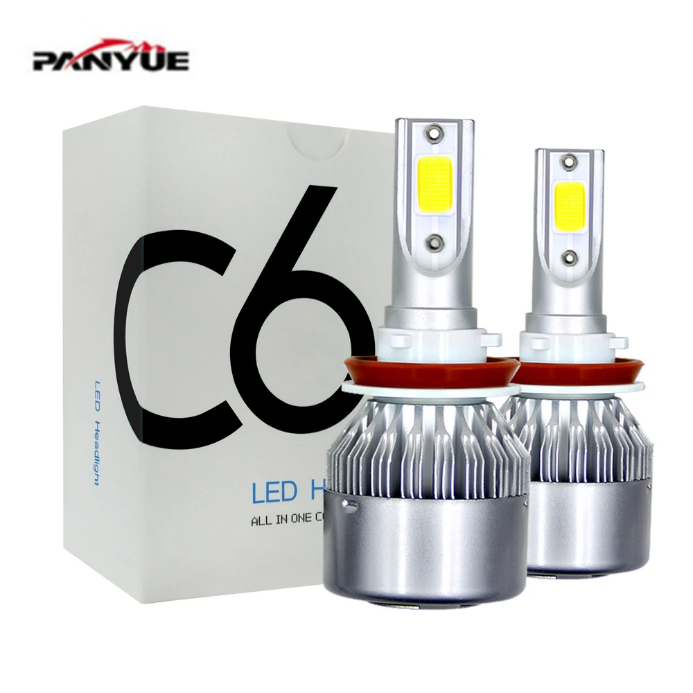 

MUXALL 2pcs Blub Auto Car H8 H11 H7 H4 H1 LED Headlights 6000K Cool white 72W 8000LM COB Bulbs Diodes Automobiles Parts Lamp