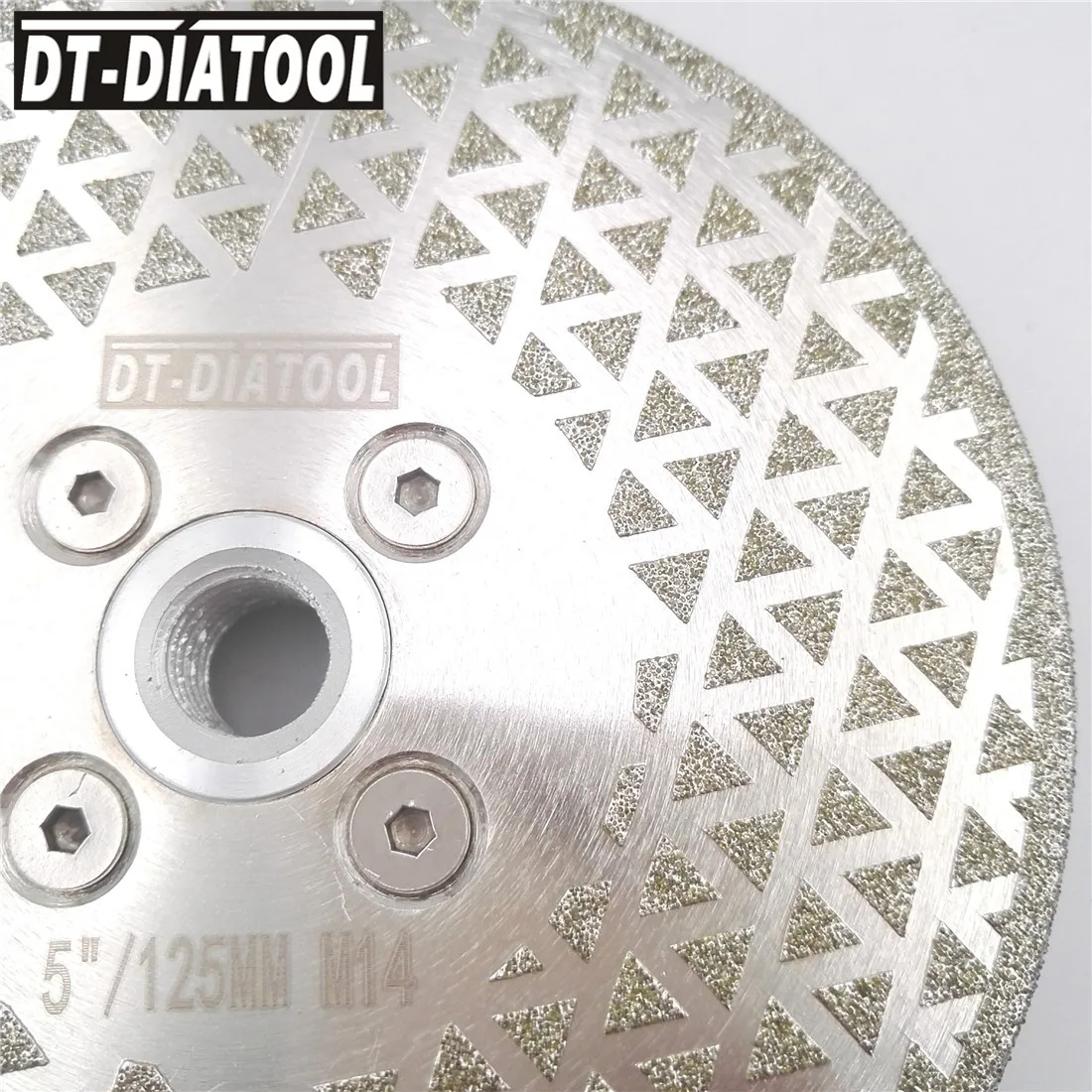 DT-DIATOOL 2pcs 5" Electroplated Diamond Cutting And Grinding wheel cutting disc With Single Grinding Side Granite Marble