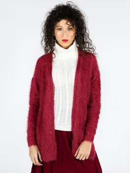 

Fur open cardigan