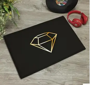 

pink/black diamond printed mat plush velvet carpet rug home living room bedroom bedside bathroom mat absorbent carpet
