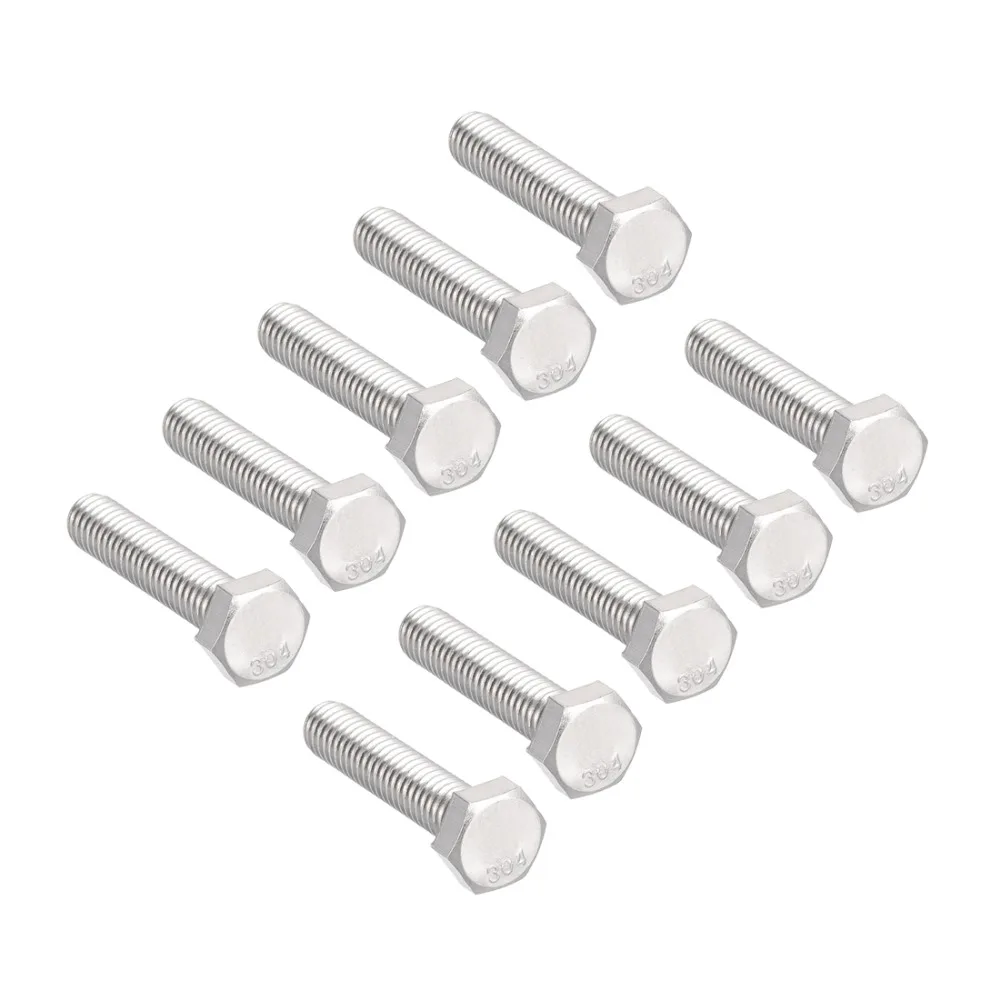 

UXCELL 10Pcs Bolts 5/16-18x1-1/2" 304 Stainless Steel Hex Head Screw Bolts Fastener Hardware Home Improvement Ship Assembly