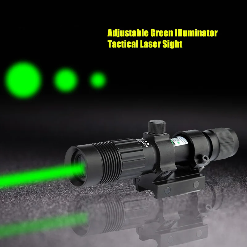 Регулируемый луч Dia Зеленый Лазерные фонарики тактический зеленый лазерный прицел целеуказатель осветитель лазер с 20 мм горе базы