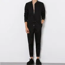 PADEGAO High Street, мужские черные комбинезоны, штаны длиной до щиколотки, комбинезон с длинными рукавами, мужские элегантные крутые комбинезоны, спортивные костюмы, рабочая одежда
