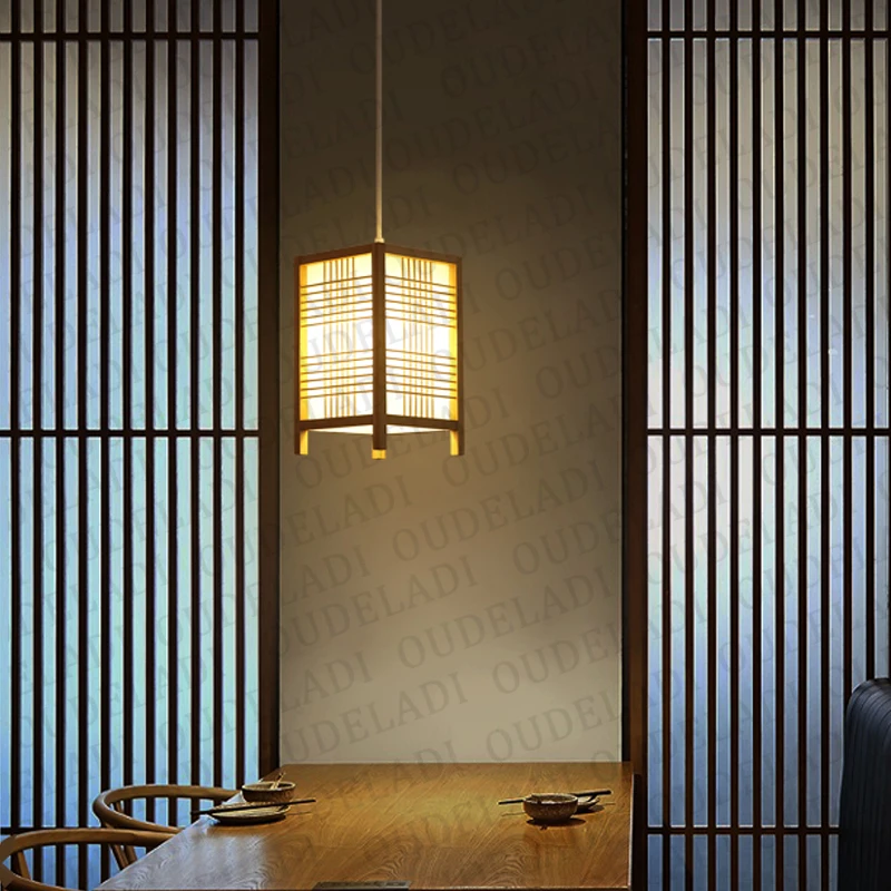 Современный китайский стиль бамбуковые плетеные подвесные светильники японский Ресторан Декор кафе E27 деревянные подвесные лампы освещение