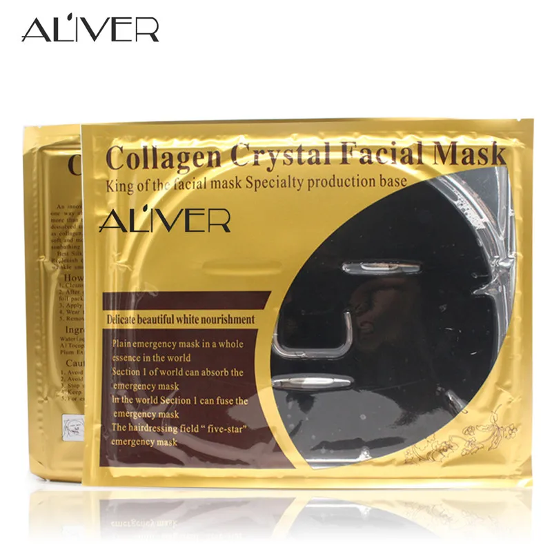 

1pc ALIVER Black Gold Bio-Collagen Face Mask Black Mask Anti-aging Anti-wrinkle Mask for the Face Whitening Moisturizing Mask
