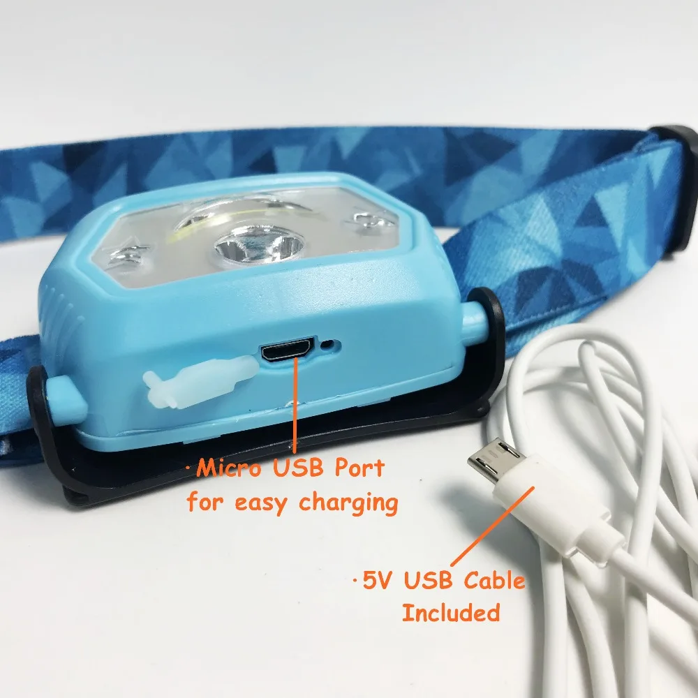Детский налобный фонарь MingRay заряжаемый от USB светодиодный головной для кемпинга