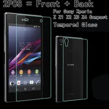 2 шт = переднее+ заднее закаленное стекло премиум класса для sony Xperia Z Z1 Z2 Z3 Z4 Z5 MINI Compact Mini M4, защитный чехол для экрана