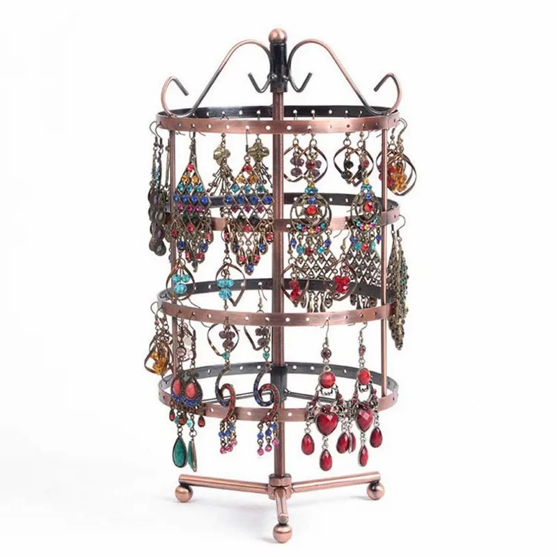 

Earring Holder Iron four-layer Round 144 Hole Rotating Display Stand 31cmx16cm-1