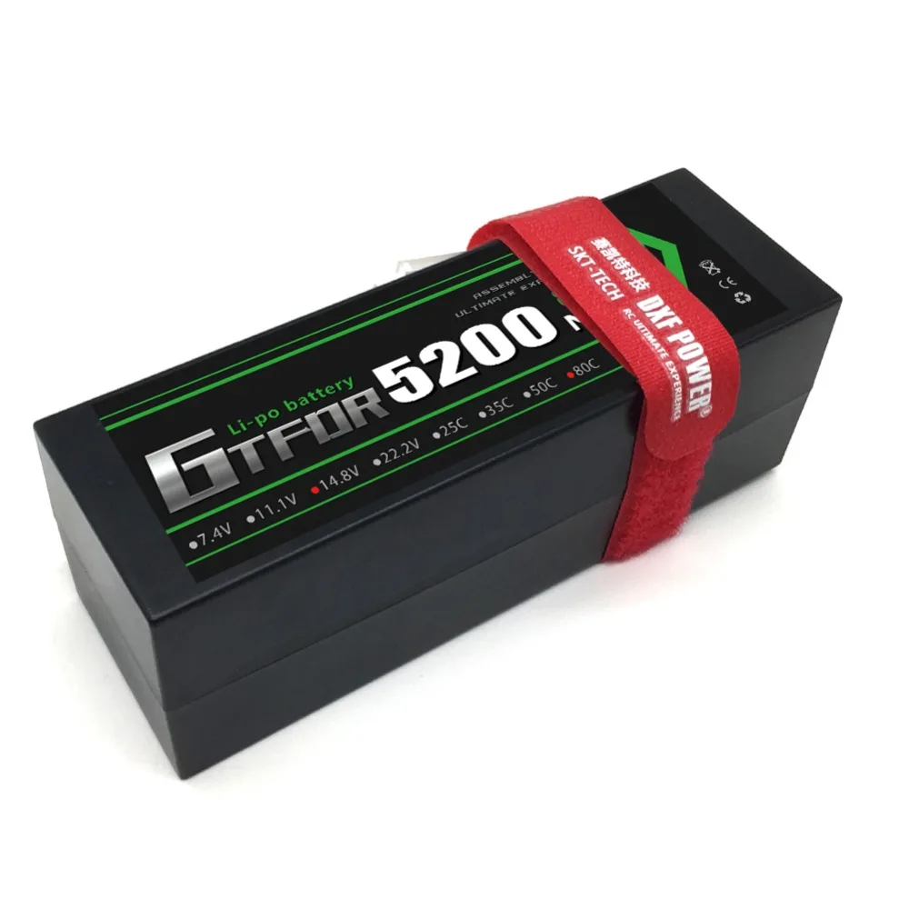 Duro para Trx Gtfdr Lipo Bateria v 5200mah 80c Deans t Case Buggy Rastreador Trx Carro 1 - 8 10 Barco rc Par 4s 14.8 3 Cheap Peças e Acessórios