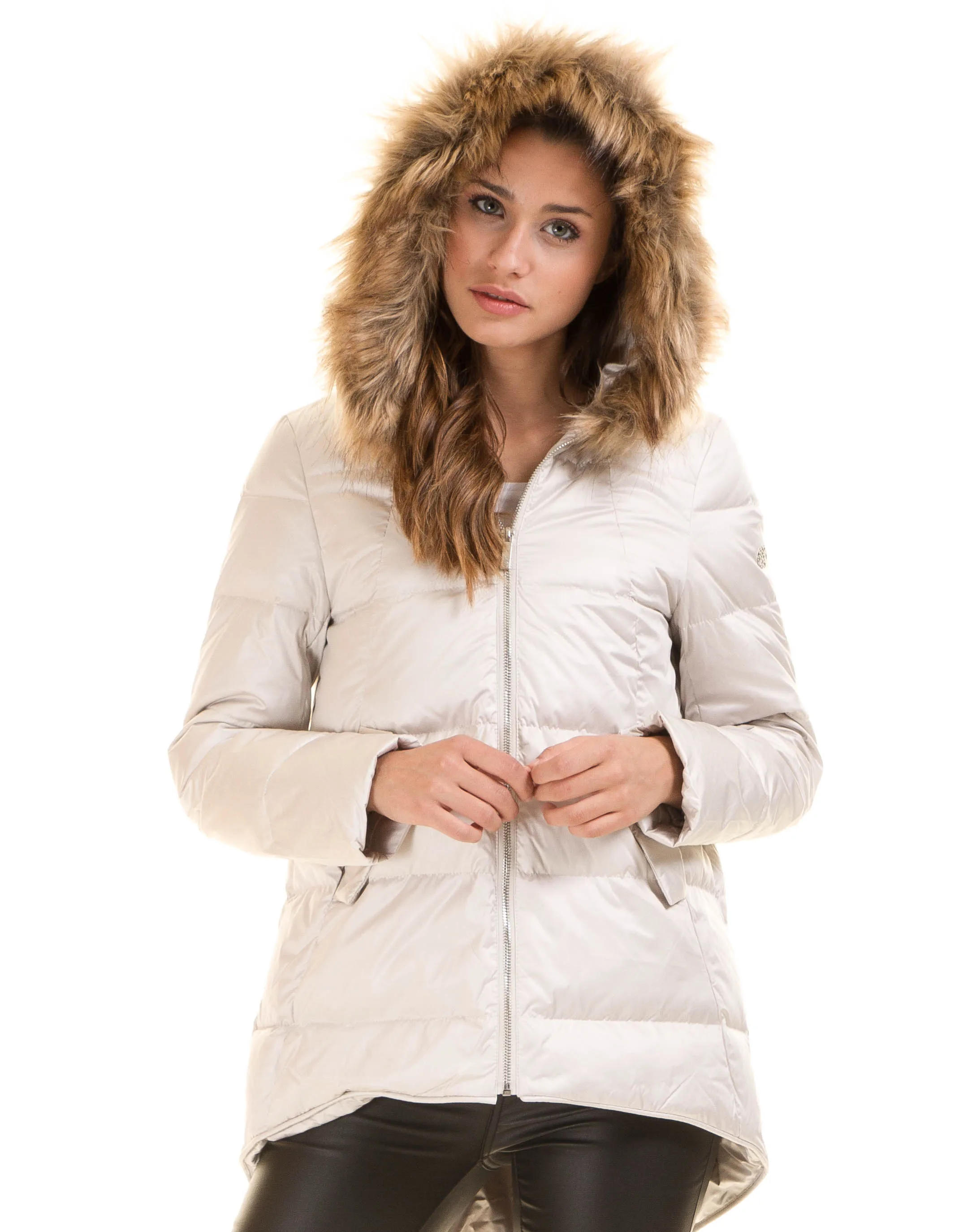 Padded coat with faux fur hood-in Basic Jackets from Women's Clothing on Aliexpress.com 