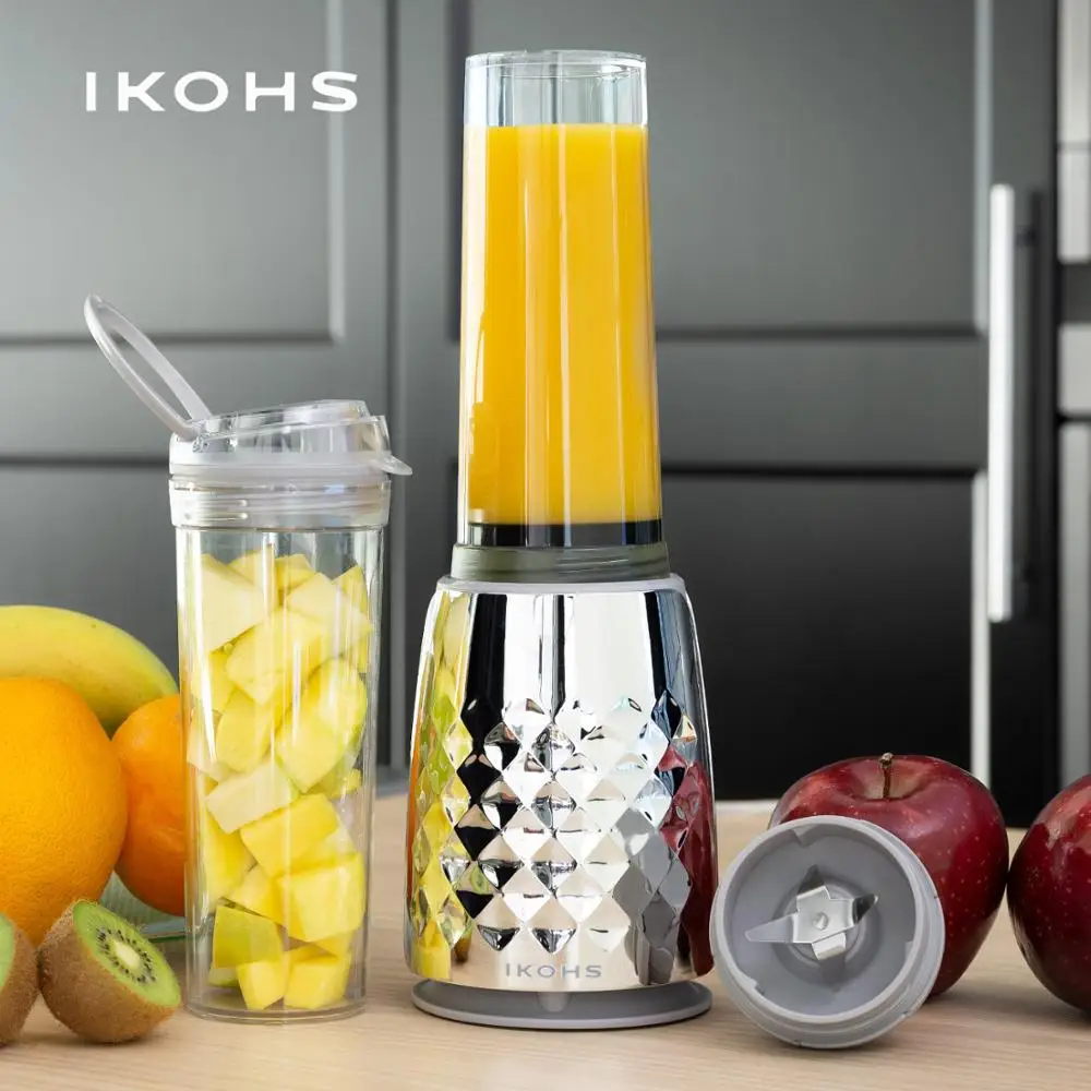 Kaufen IKOHS BEIZ DÜNNE mixer400ml234W Professionelle Tragbare mixer Verchromte Metallic Gemüse Obst Zitrus Orange