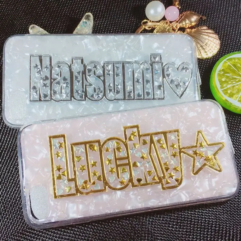 

Custom name 3D bling letter shell phone case for iPhone 6 6s 7 8 plus X XS max XR for Samsung galaxy s7 edge s8 s9 plus note 8 9