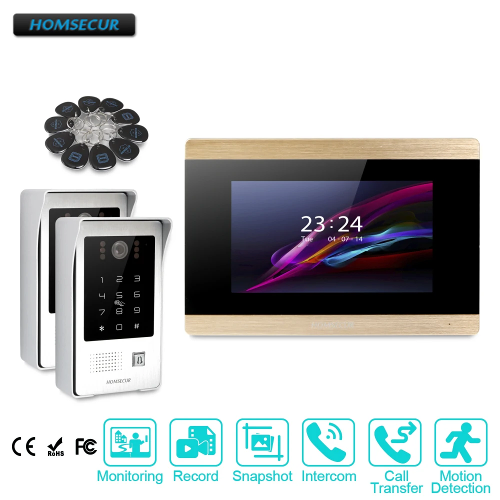 

HOMSECUR 7" Wired Video&Audio Smart Doorbell+Call Transfer for Home Security BC091+BM715-G