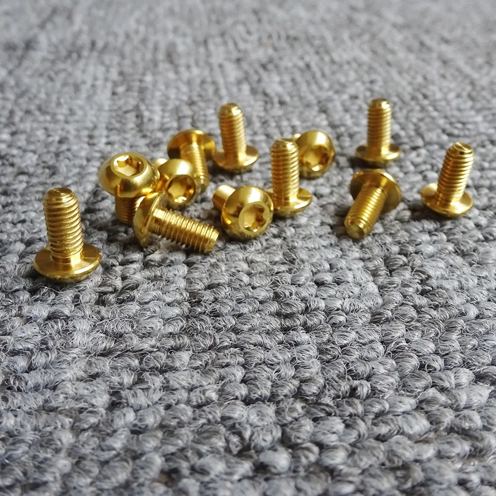 M5 x 10mm bicycle road bottle cage holder screws T25 gold disk brake