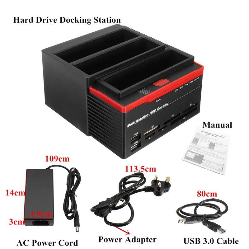 Многофункциональный 2.5 "3.5 дюймов SATA IDE HDD док-станция все в 1 жесткий диск HUB Card Reader USB 3.0 корпуса для жёстких дисков для ноутбука