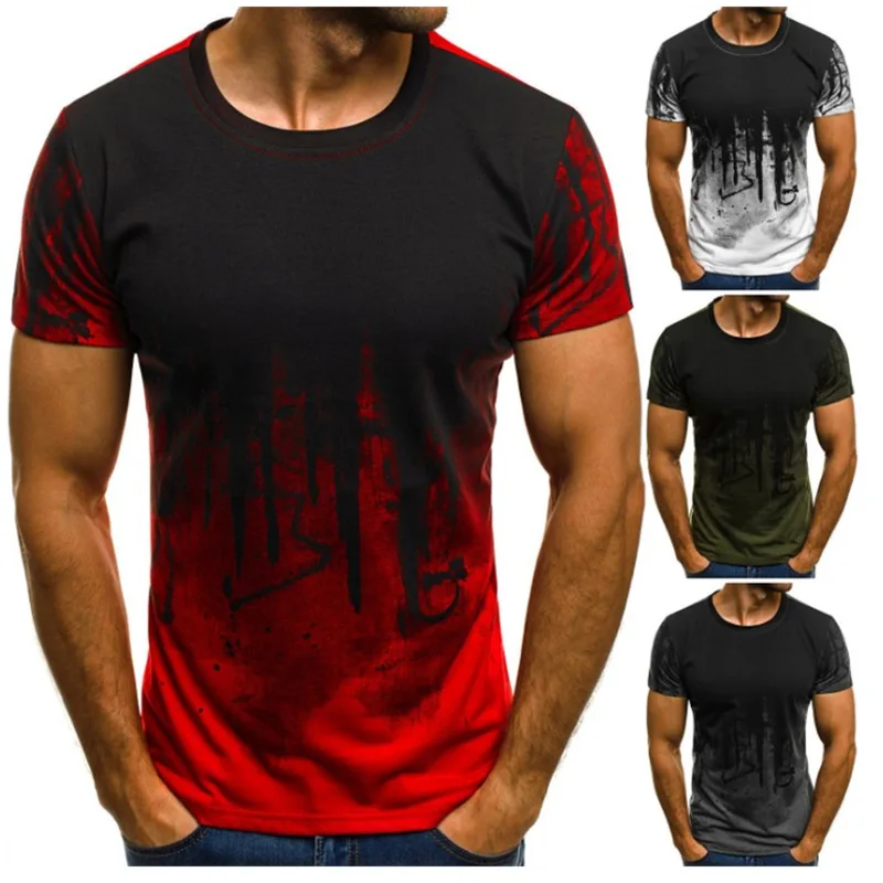 2018 Новая летняя футболка Мужская s камуфляж Slim Fit с коротким рукавом Повседневная