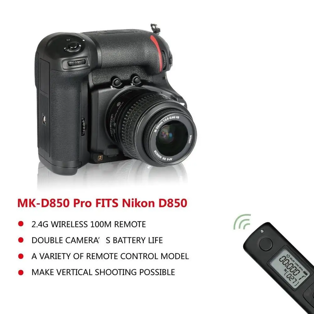 Meike MK D850 Pro батарейный блок с беспроводным пультом дистанционного управления 2 4G