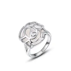 Женский кошачий глаз гипоаллергенный девушка кольцо серебряное полые цветок Свадебные Кольца для Для женщин День рождения камень подарки