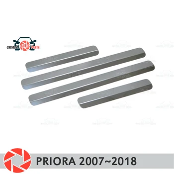 

Door sills for Lada Priora 2007~2018 step plate inner trim accessories protection scuff car styling decoration without letters