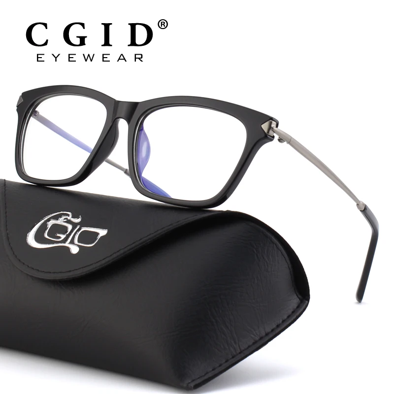 

CGID Computer Glasses TR90 PC Glasses Anti Blue Light Square Eyewear Frame with Heart-shaped Arrow Goggles for Men & Women CT34