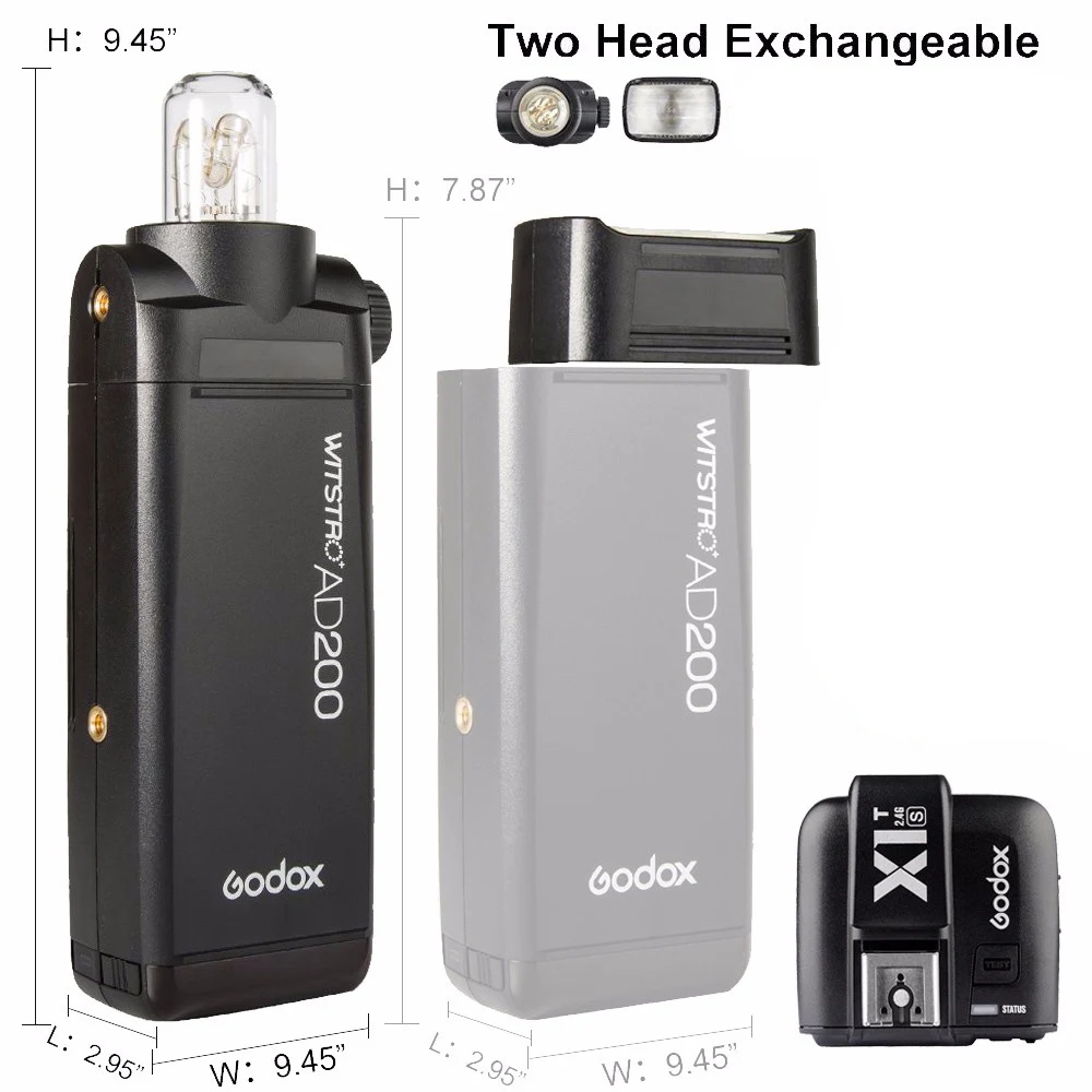 US $329.00 Godox AD200 200Ws 24G TTL Flash Strobe 18000 HSS Cordless Monolight Lithimu Battery Transmitter X1T For Canon Nikon Sony