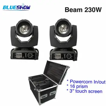 

flight case 2x 230w Beam Sharpy lyre 7R Beam Moving Head Light DMX512 Touch Screen Bulb stage beam light