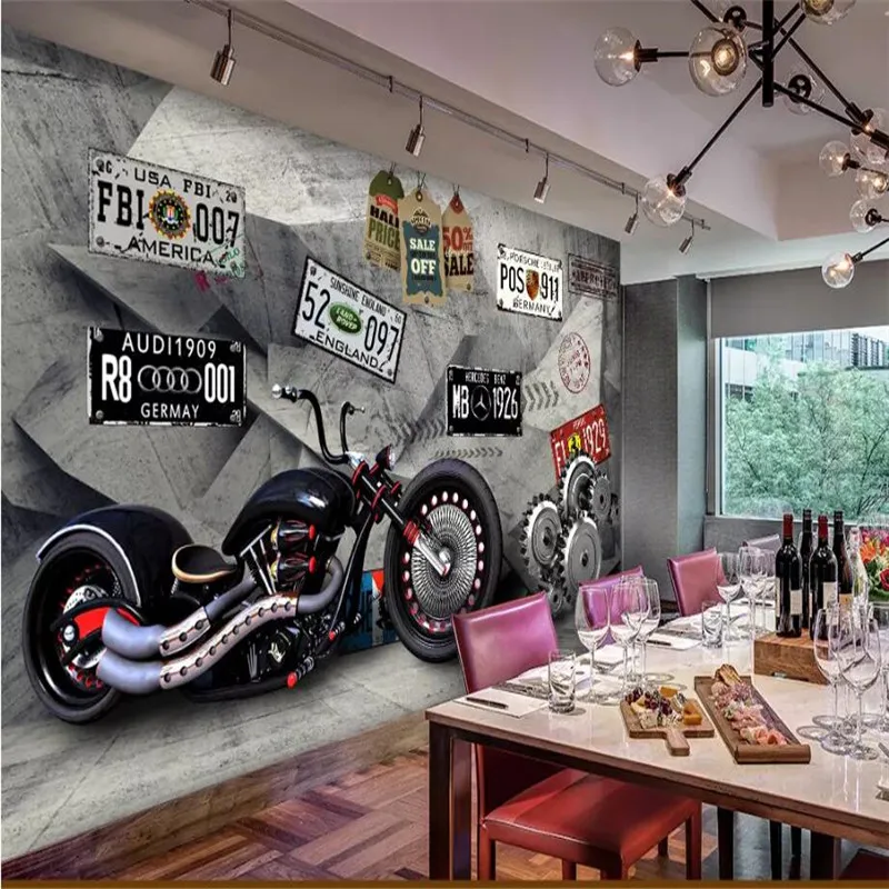 

Europe and the United States mechanical motorcycle gear tooling wall manufacturers wholesale wallpaper murals 3D photo wall