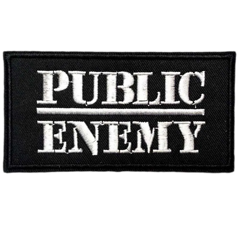 

3.9" PUBLIC ENEMY Hip Hop Rap Music Rock Punk Band LOGO Embroidered IRON ON Patches for clothing Applique Cap Hat Heavy Metal