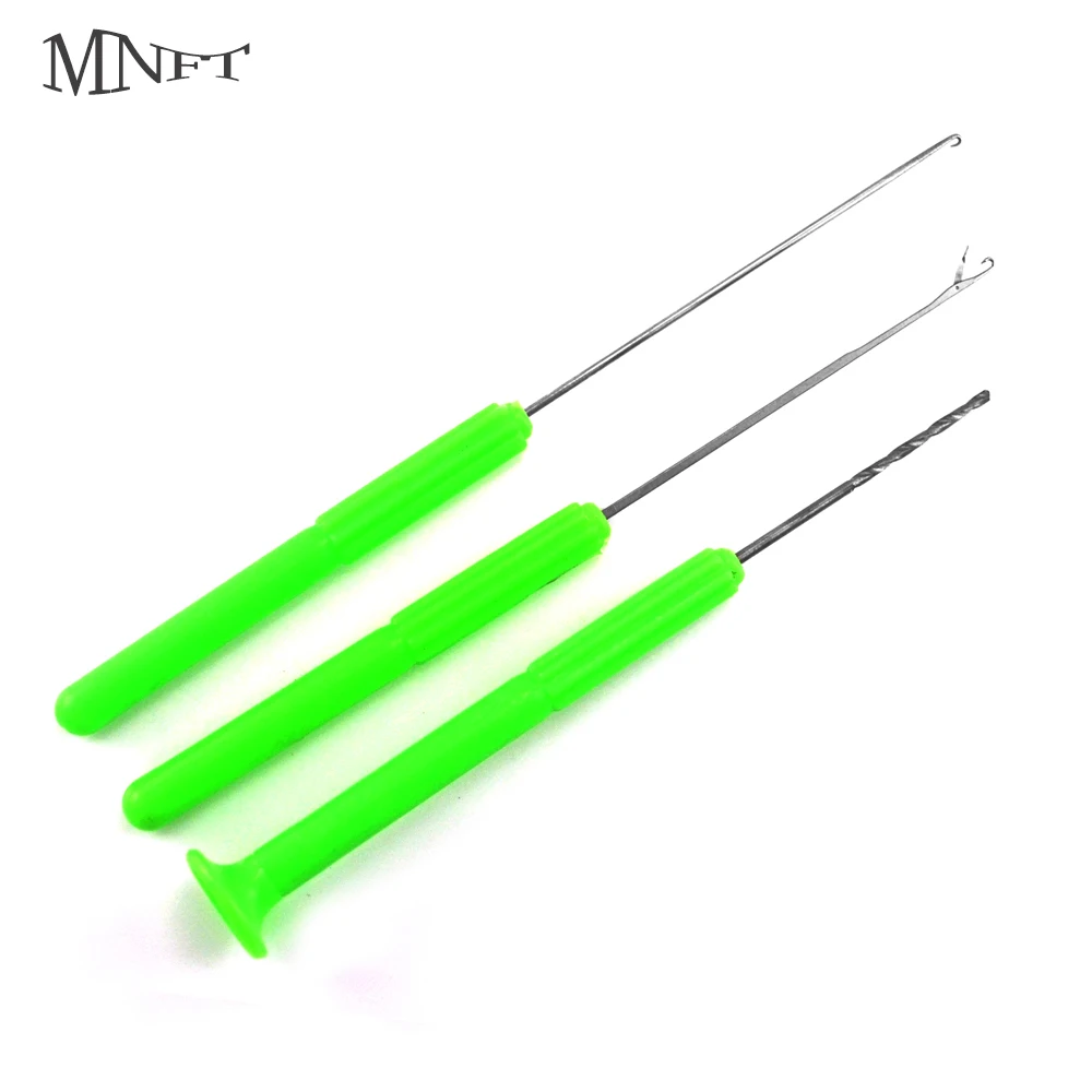 

MNFT 3Pcs/Set Carp Fishing Rigging Tool Needle Drill Puller Stringer and Fish Drills Tackle Tool