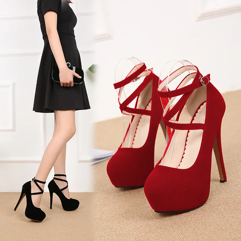 Пикантные женские туфли-лодочки обувь на платформе и высоком каблуке женская свадебная обувь для невесты, chaussure femme talon, Размеры 35-46, каблук 14 см, MC-45