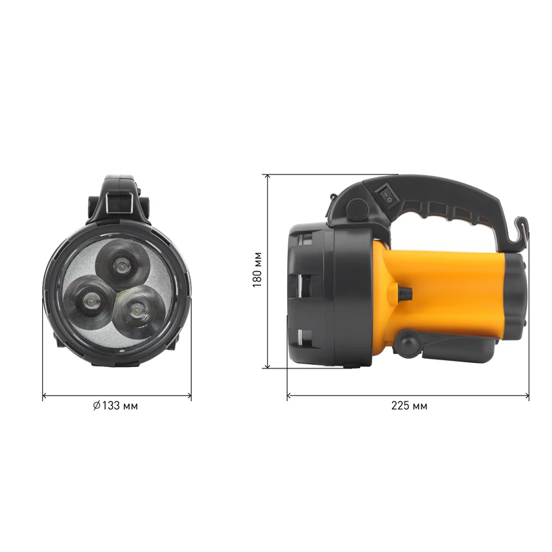 PA 604 ЭРА Фонарь прожектор аккумуляторный Альфа 3x1Вт LED SMD литий 3Ач сигнал.св. с