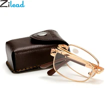 Zilead Alloy Foldable Reading Glasses Women&Men Presbyopic Eyeglasses Hyperopia Eyewear oculos de grau With Case Gifts